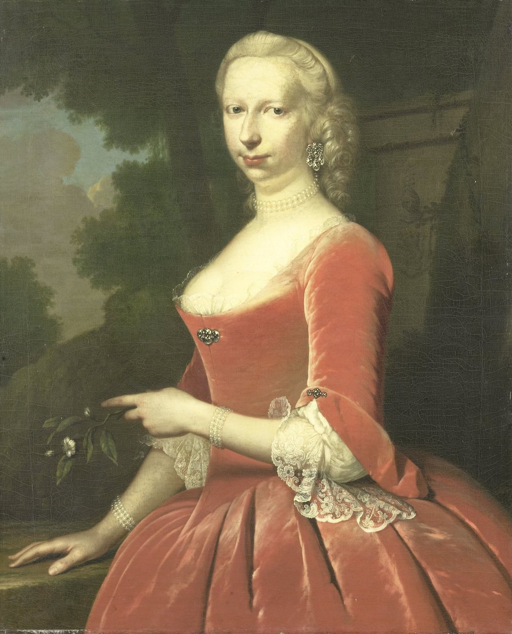 Porträtt av en kvinna av Frans van der Mijn
