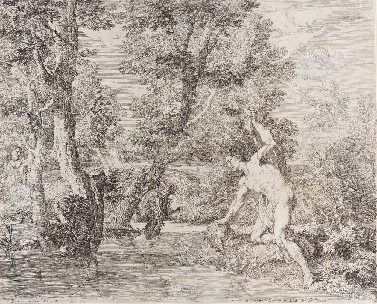 Narcissus och eko, 1600-talet. av Frans van der Neve