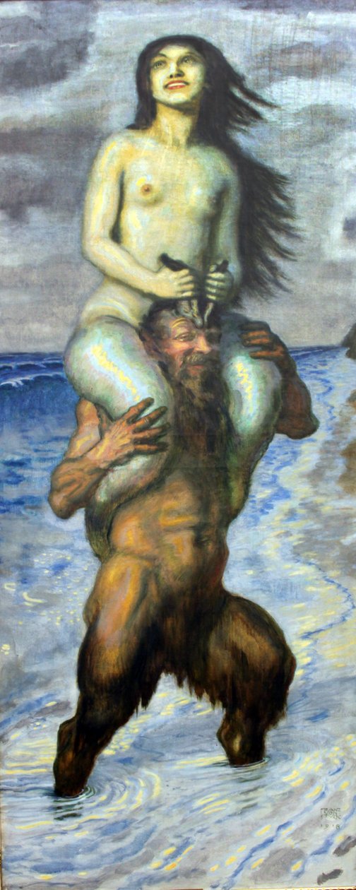 Faun and Mermaid av Franz von Stuck