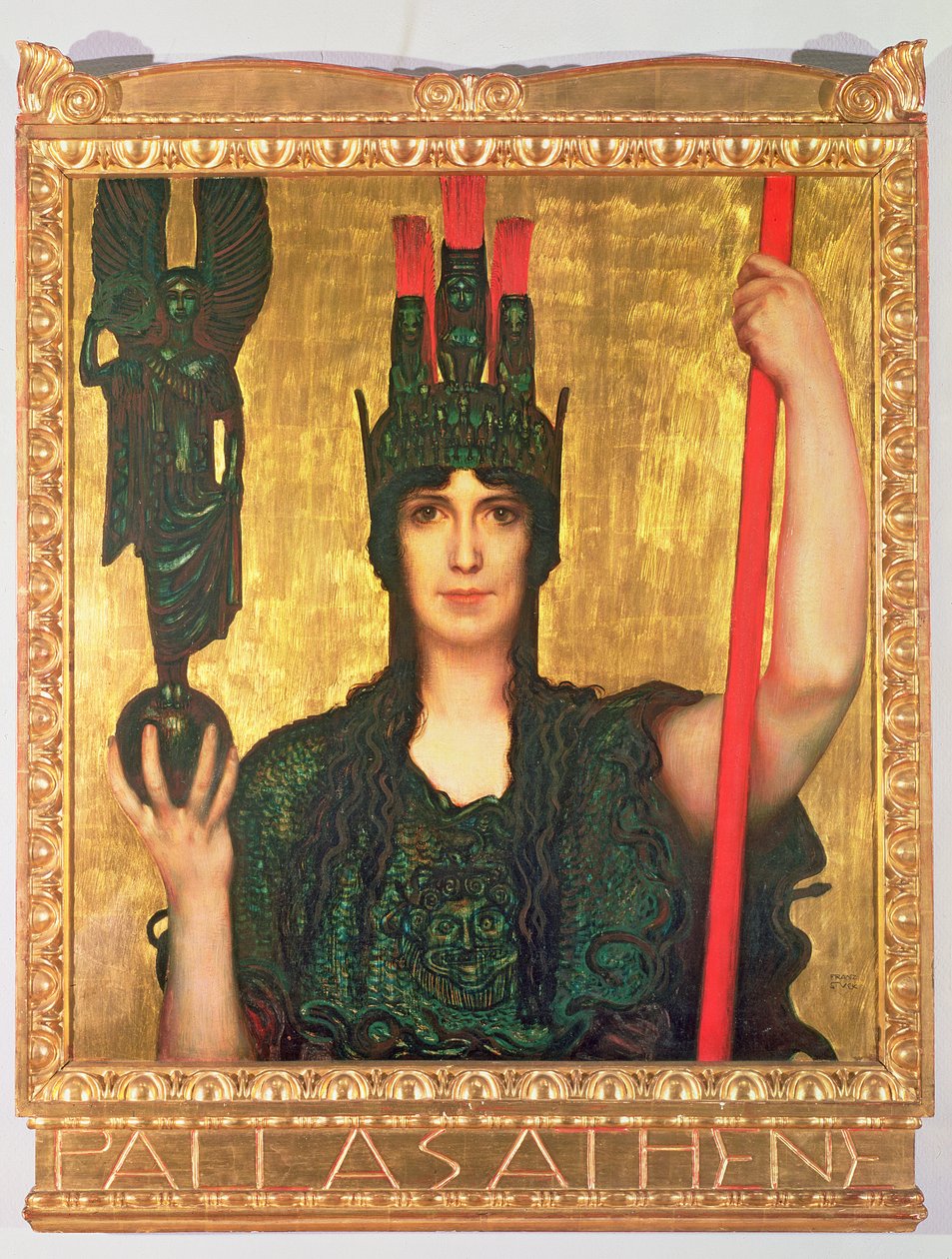 Pallas Athena, 1898 (panel) av Franz von Stuck