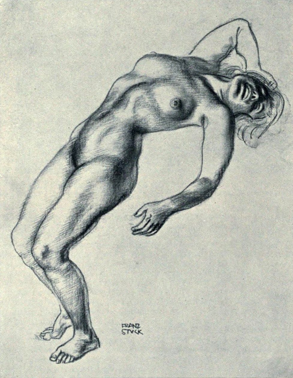 aktzeichnung av Franz von Stuck