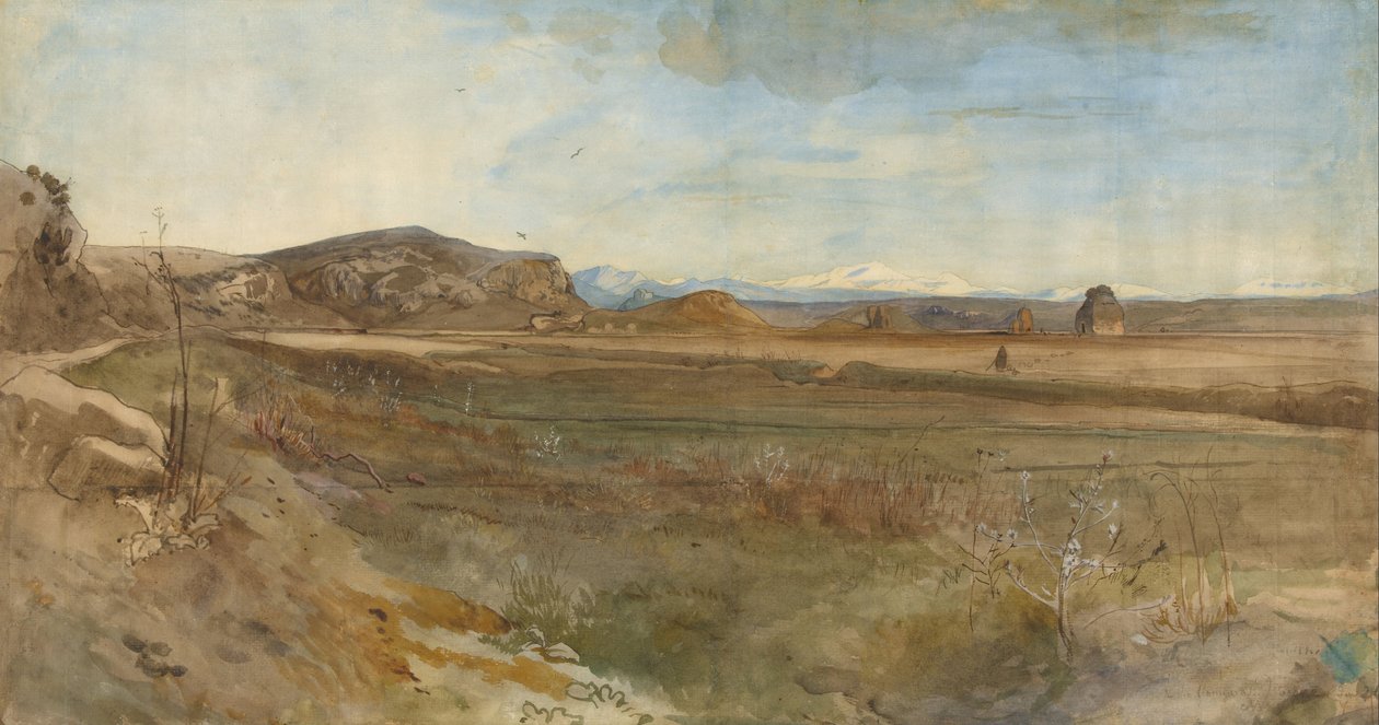 Landskapskampanj på Via Flaminia av Franz Albert Venus