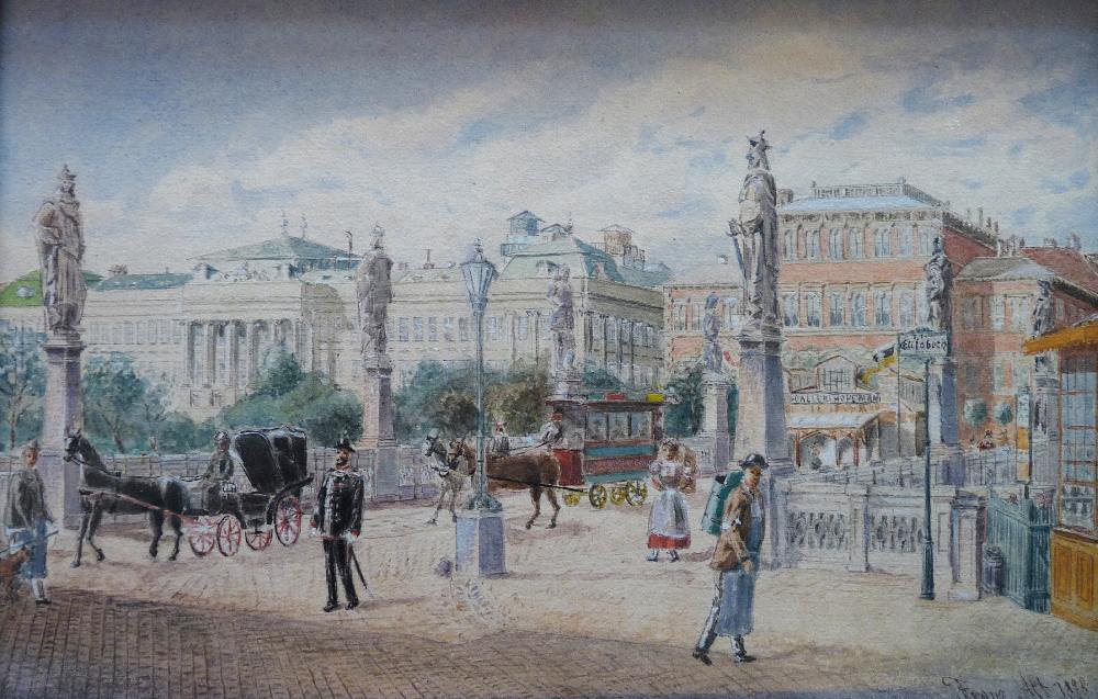  Elisabethbrucke in WiennEnglish: Elisabeth bridge in Viennan av Franz Alt