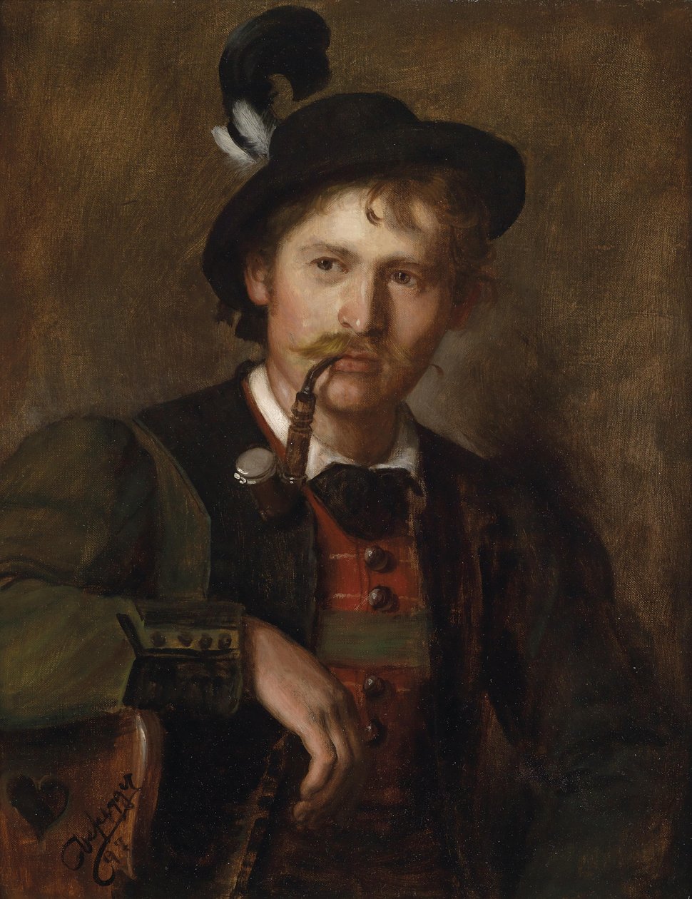 Portrait eines jungen Tirolers av Franz Defregger