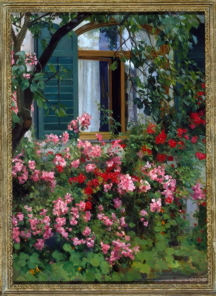 Vid blomfönstret av Franz Grassel