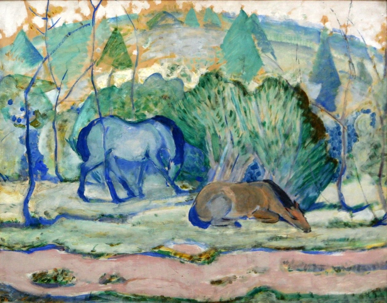 Chevaux au pâturage av Franz Marc