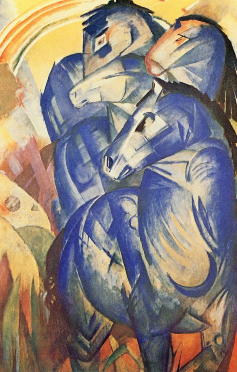 Der Turm der blauen Pferde av Franz Marc