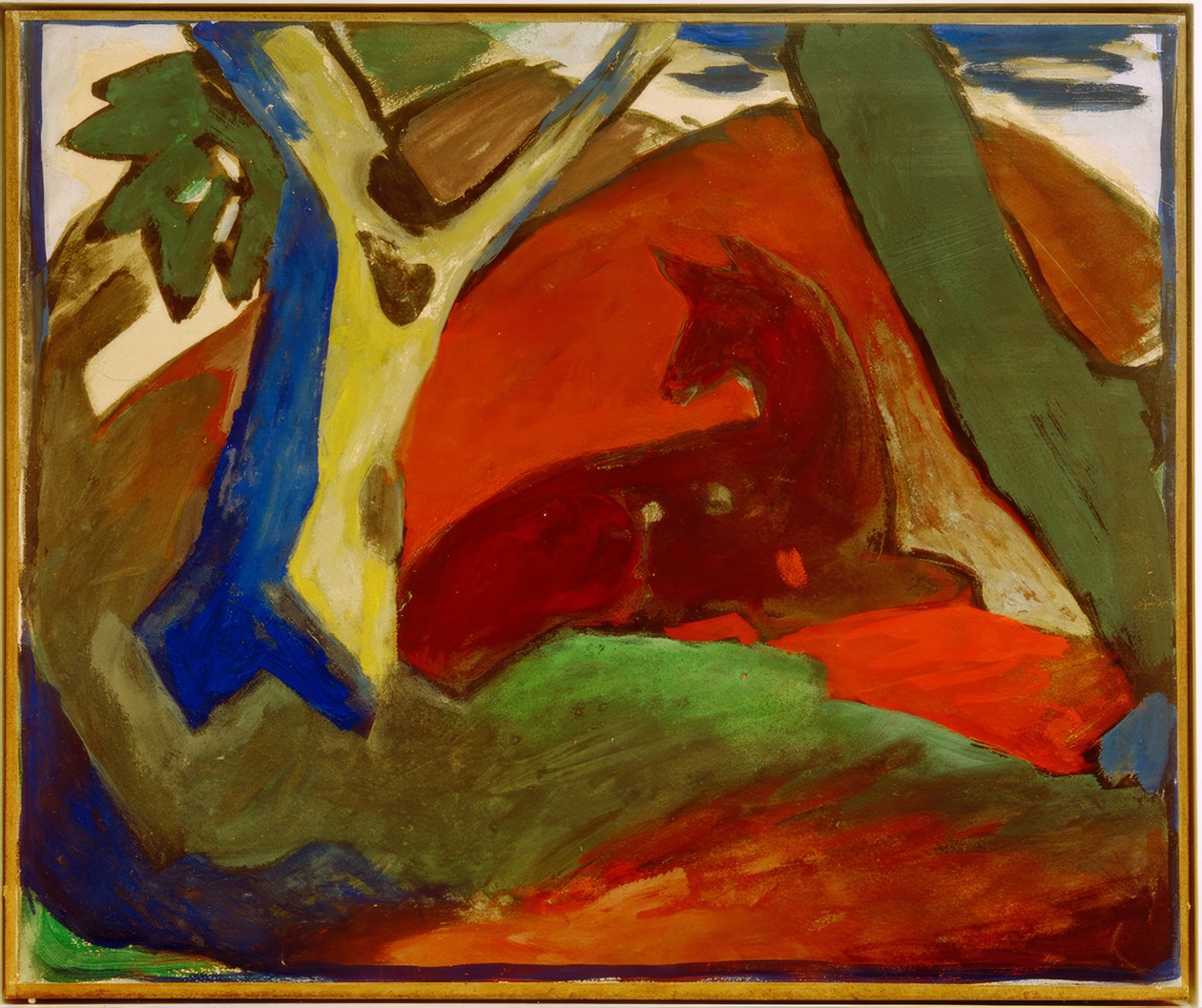 Krypande hjort av Franz Marc