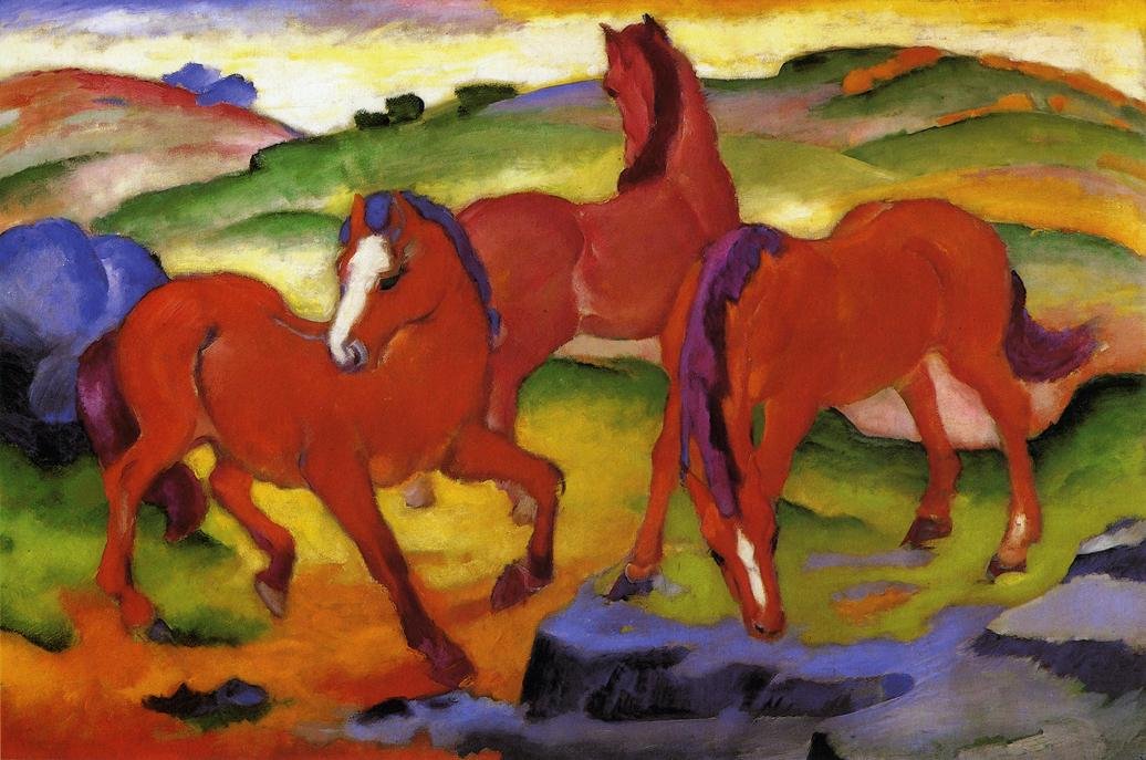 Three Red Horses av Franz Marc