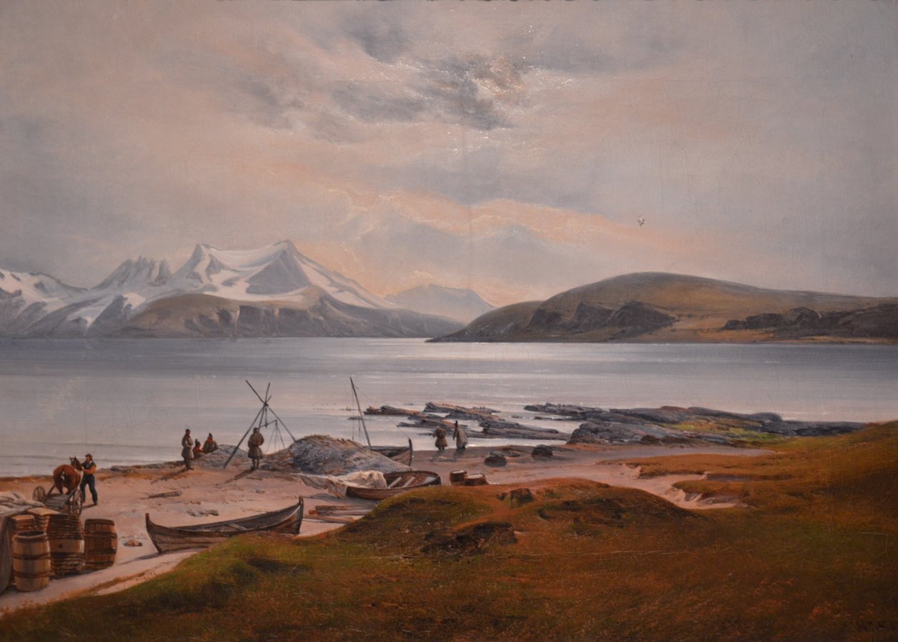 Kustlandskap med samer av Franz Wilhelm Schiertz