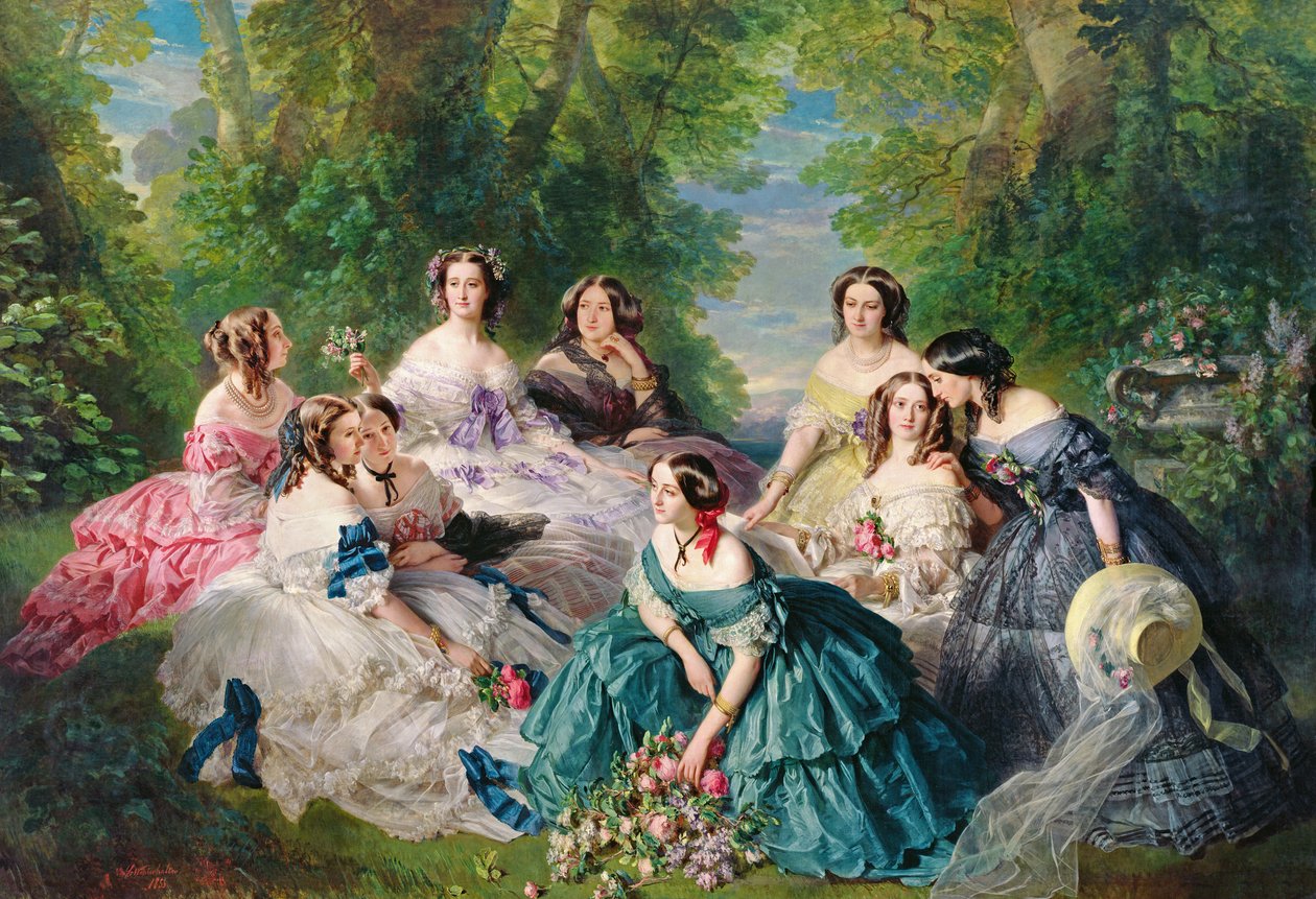 Kejsarinnan Eugenie (1826-1920) omgiven av sina väntande damer, 1855 av Franz Xaver Winterhalter