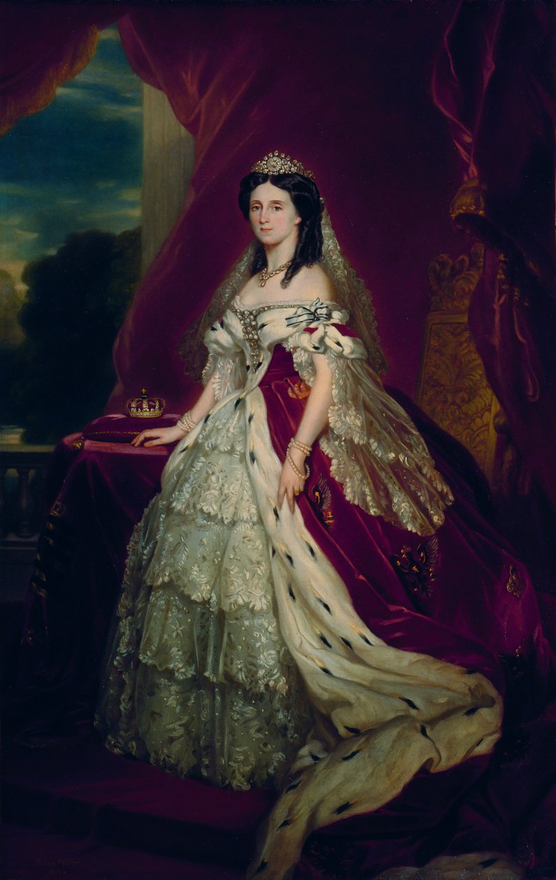 Portrait of Augusta von Sachsen-Weimar-Eisenach av Franz Xaver Winterhalter