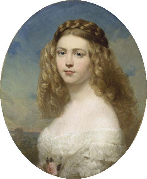 Portrait of Princess Amelia of Bavaria av Franz Xaver Winterhalter