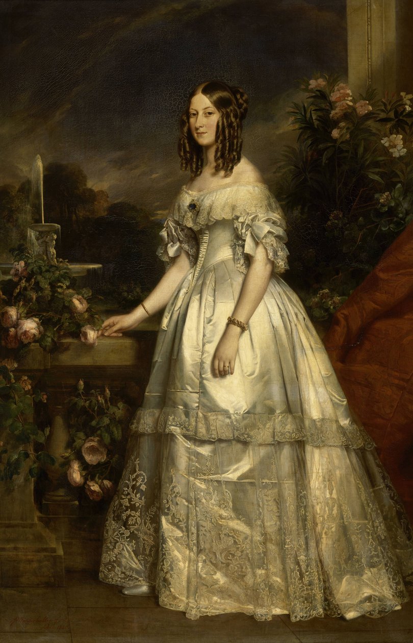 Portrait of Princess Victoria of Saxe-Coburg and Gotha ( av Franz Xaver Winterhalter
