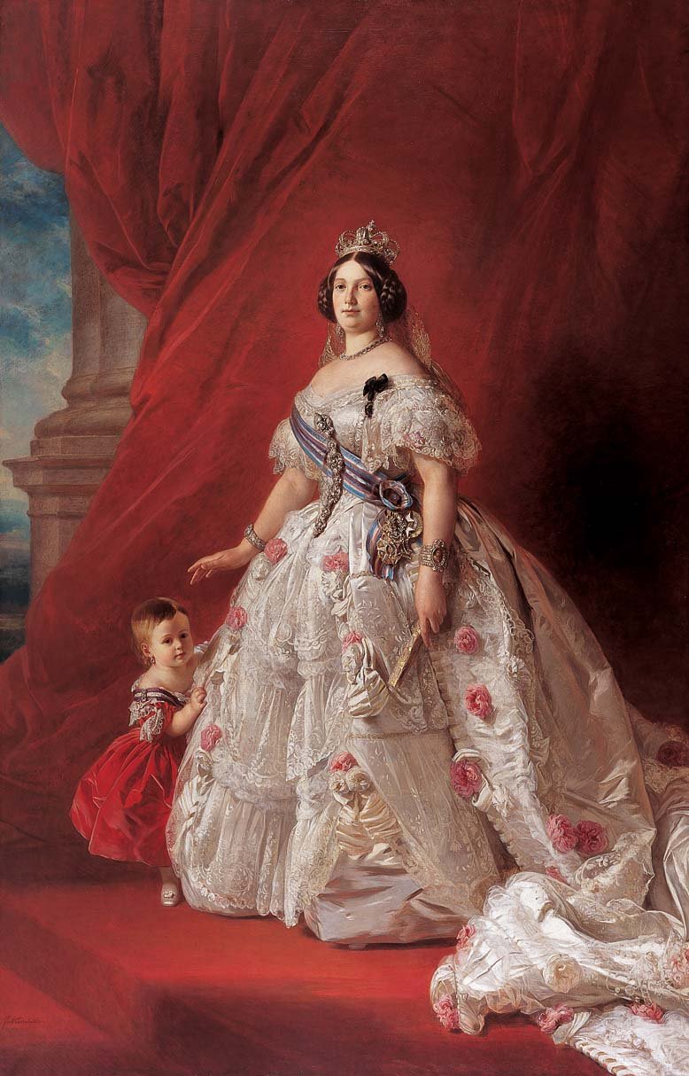 Portrait of Queen Isabella II of Spain and her daughter Isabella av Franz Xaver Winterhalter