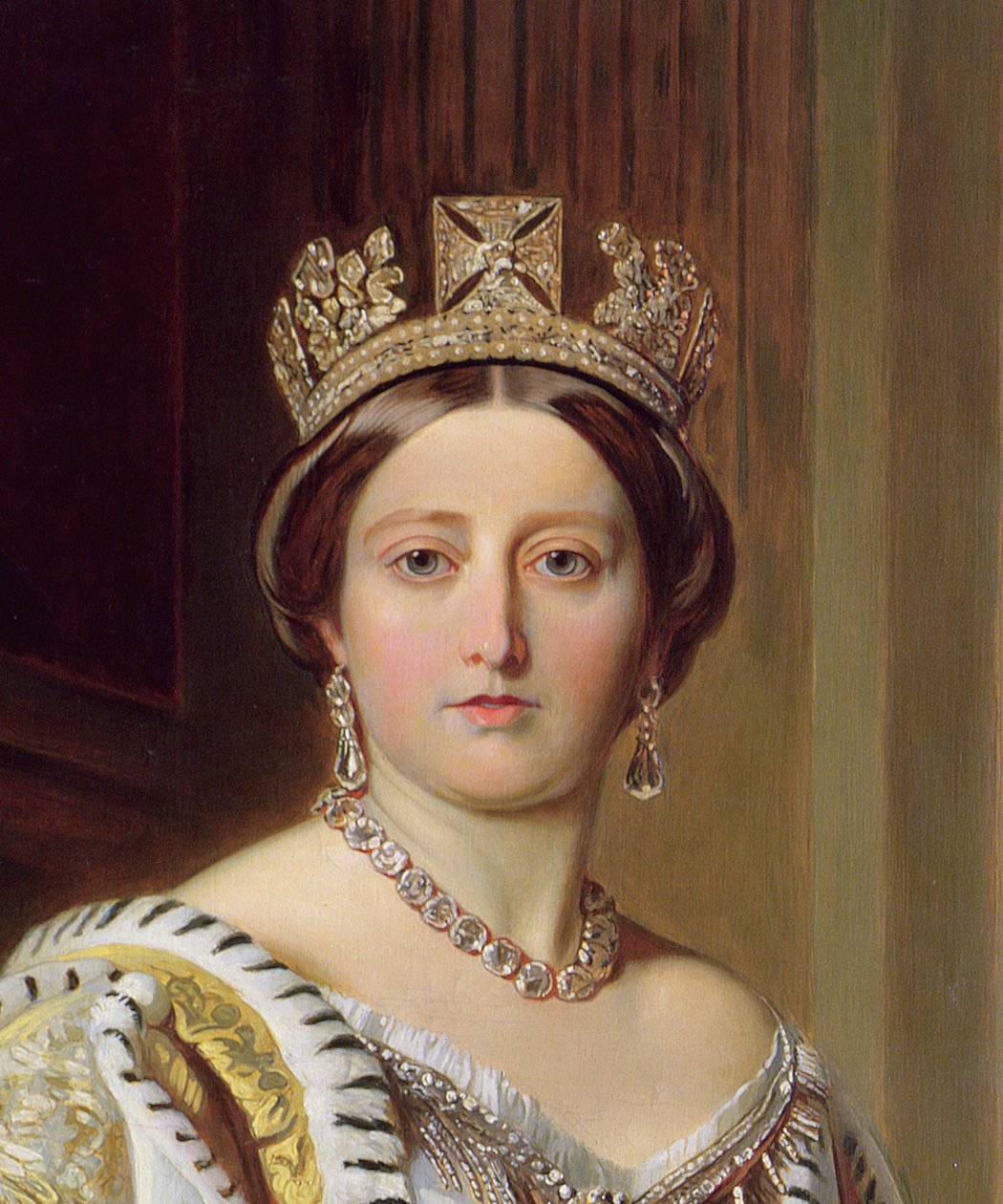 Porträtt av drottning Victoria, 1859 olja på duk detalj från 192754 av Franz Xaver Winterhalter