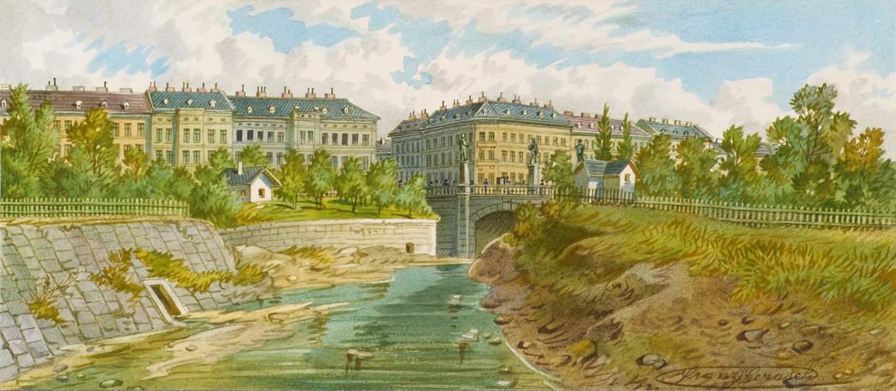 Elisabethbron över floden Wien av Franz Gerasch