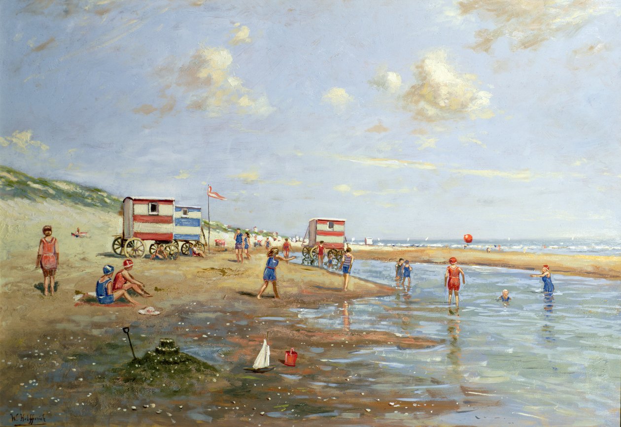 Strandscen (olja på duk) av Franz Helfferich