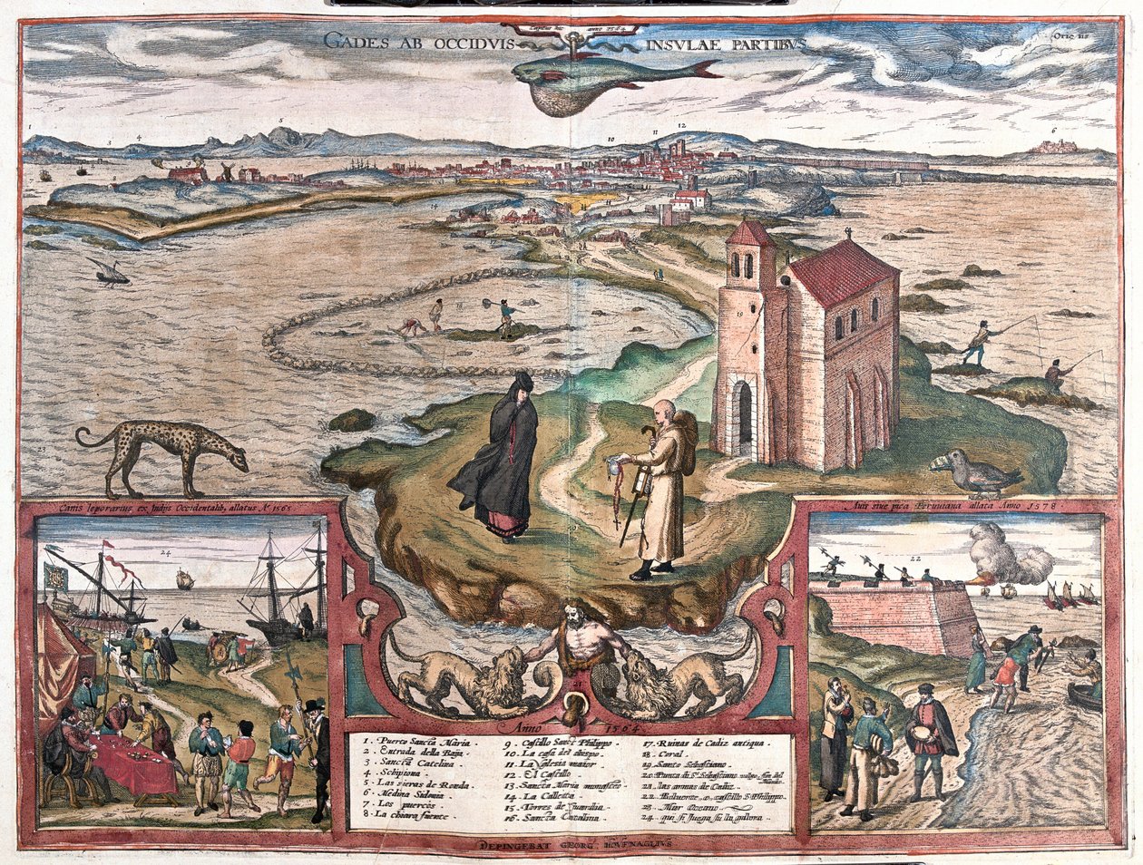 Cadizbukten, Spanien av Franz Hogenberg