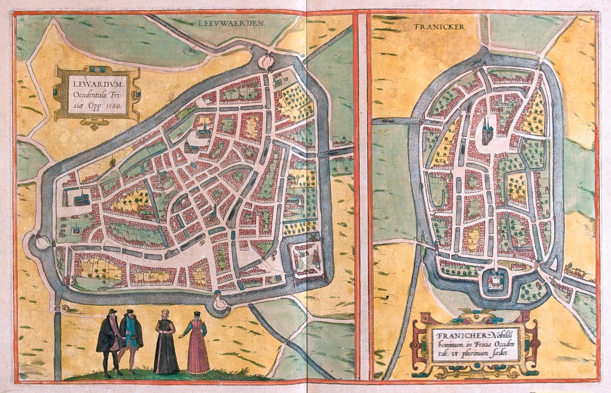 Franeker, Nederländerna (gravyr av Franz Hogenberg