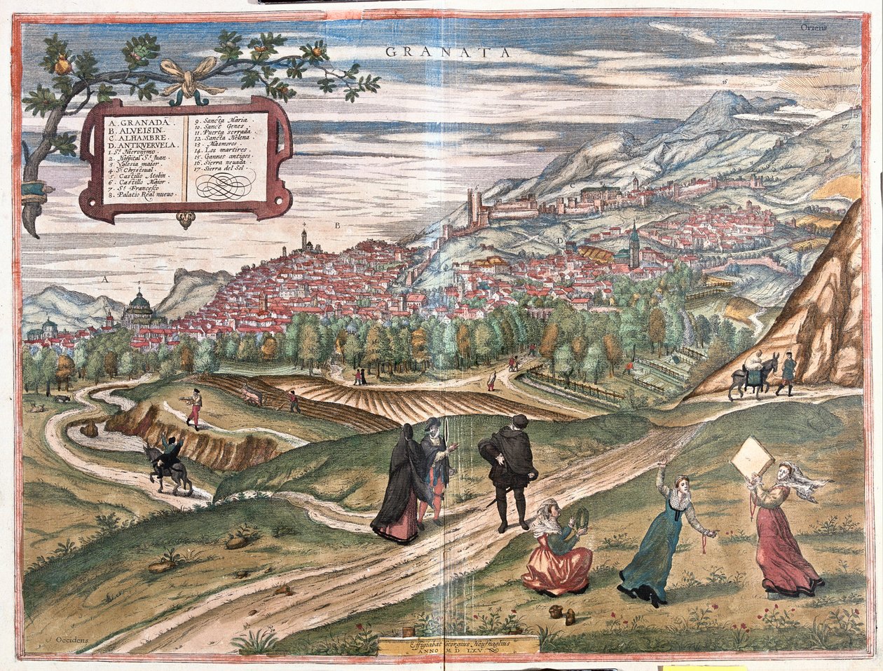 Granada, Spanien av Franz Hogenberg