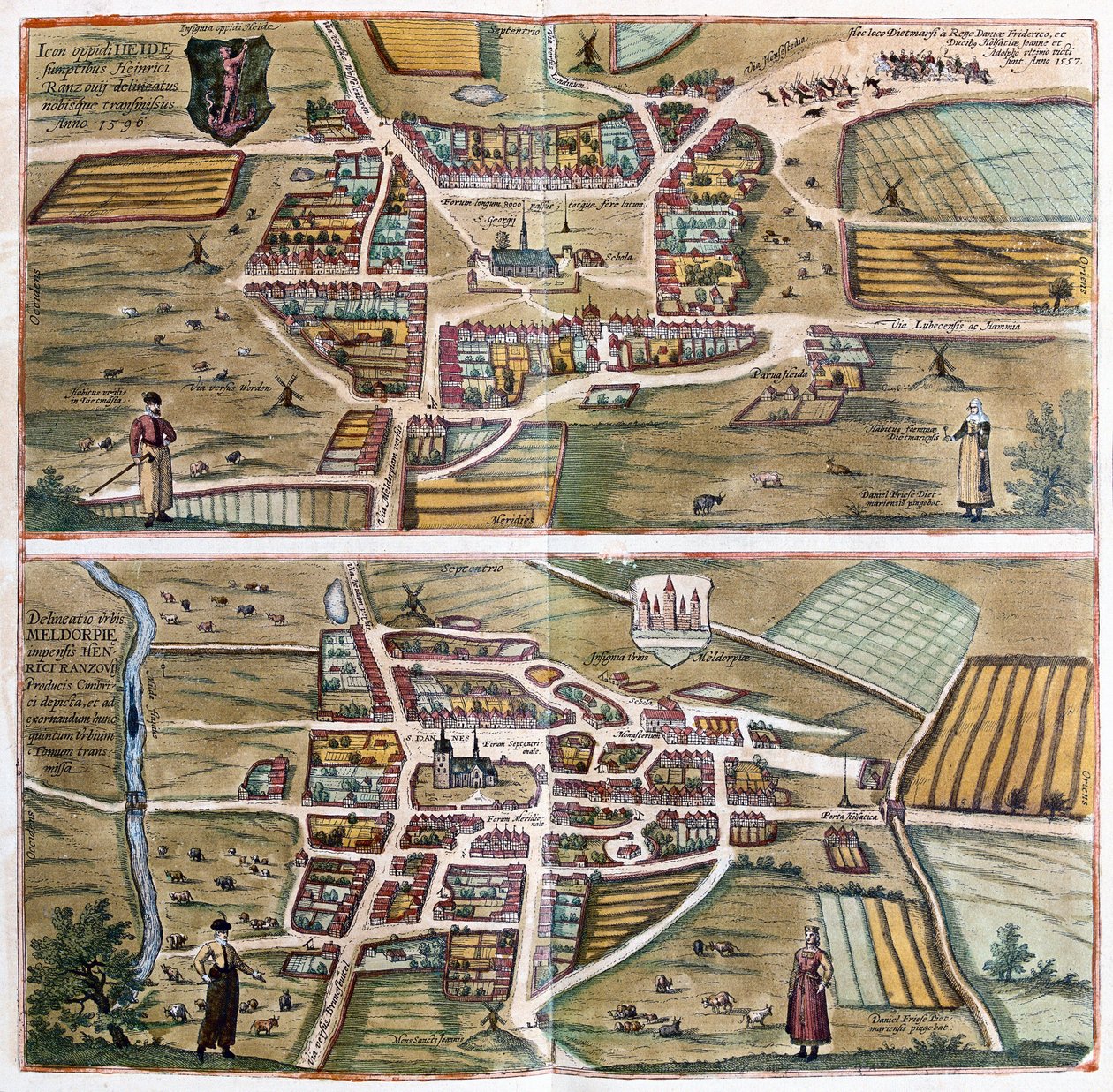 Heide och Meldorf, Tyskland av Franz Hogenberg