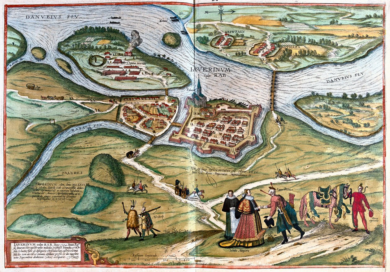 Javarinum och Gyor, Ungern av Franz Hogenberg
