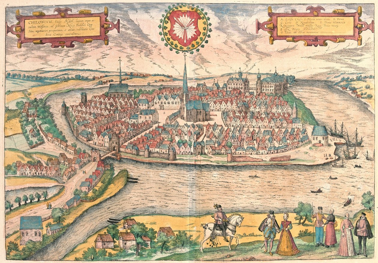 Kiel, Tyskland (gravyr av Franz Hogenberg