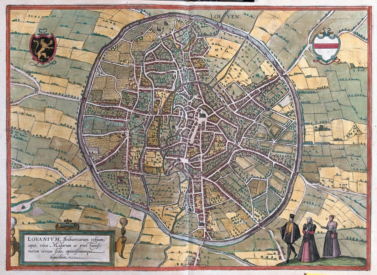 Leuven, Belgien (gravyr av Franz Hogenberg