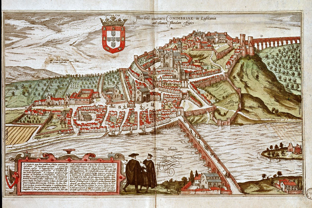 Karta över Coimbra (gravyr av Franz Hogenberg