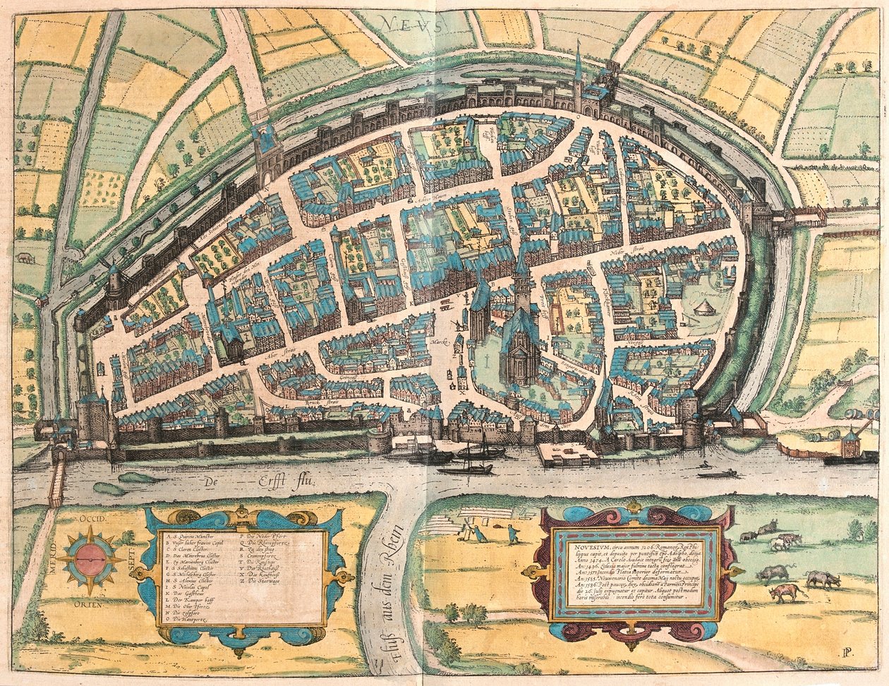 Neuss, Tyskland (gravyr av Franz Hogenberg