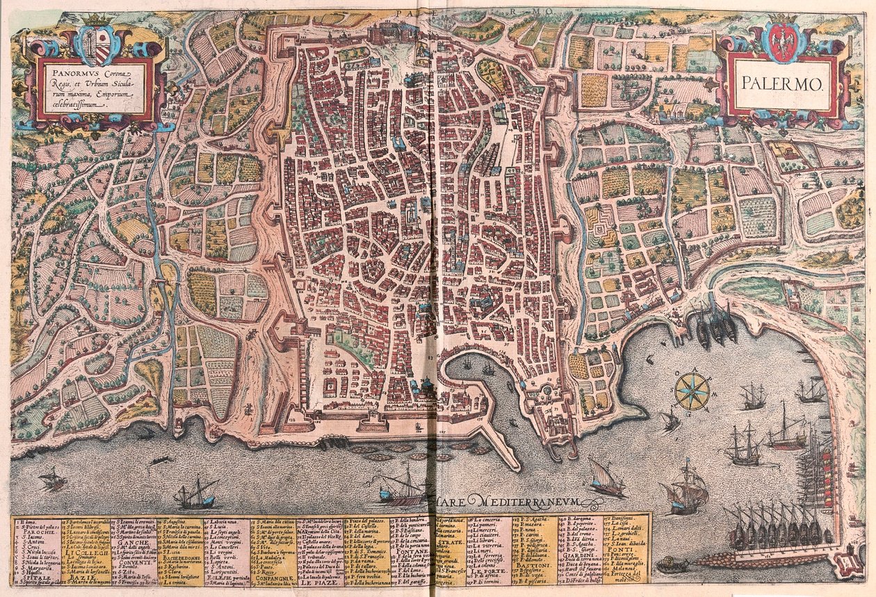 Palermo, Italien (gravyr av Franz Hogenberg