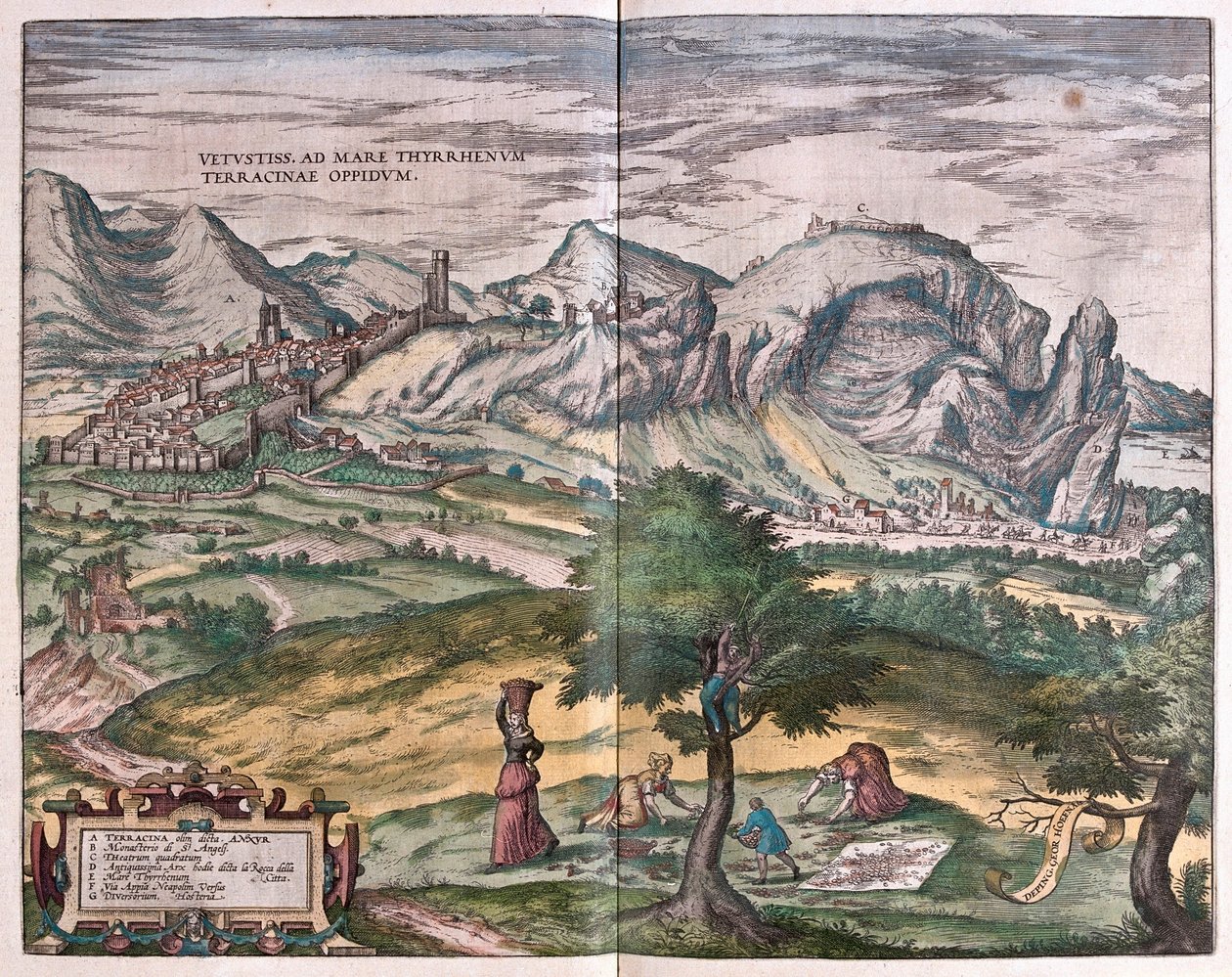 Terracina, Italien (gravyr av Franz Hogenberg