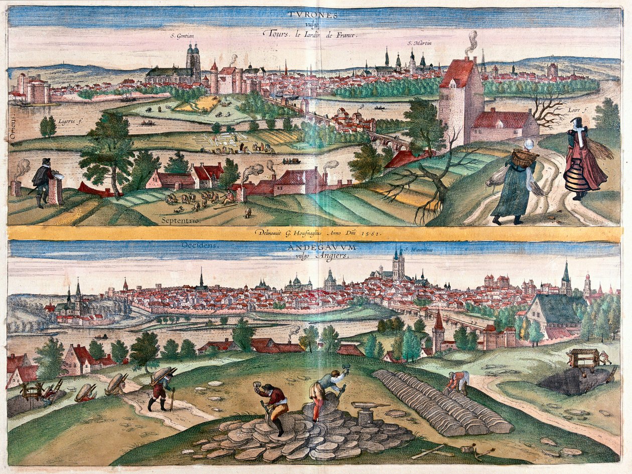 Tours - Angers, Frankrikes trädgård av Franz Hogenberg
