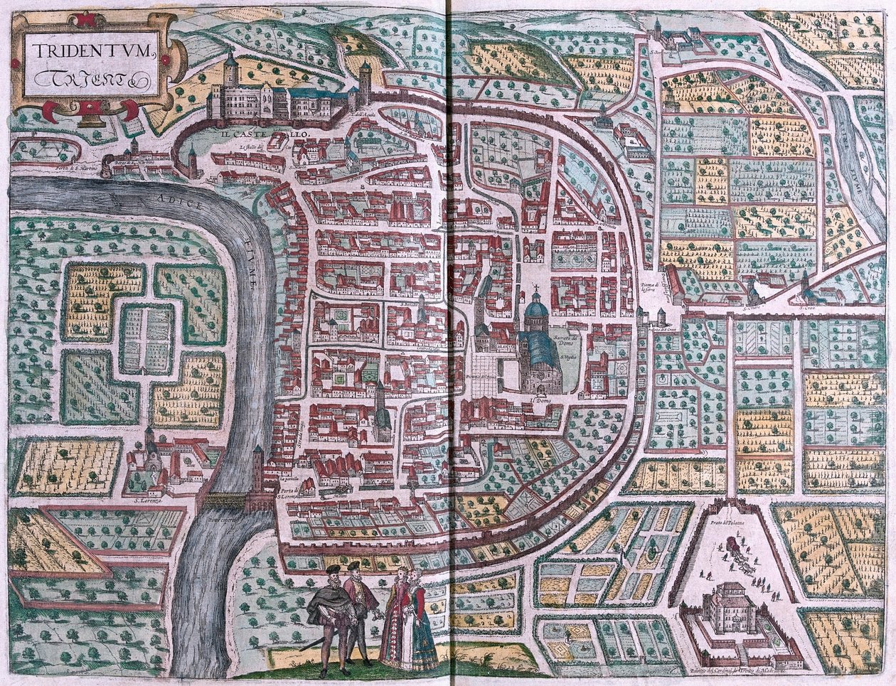 Trento, Italien (gravyr av Franz Hogenberg