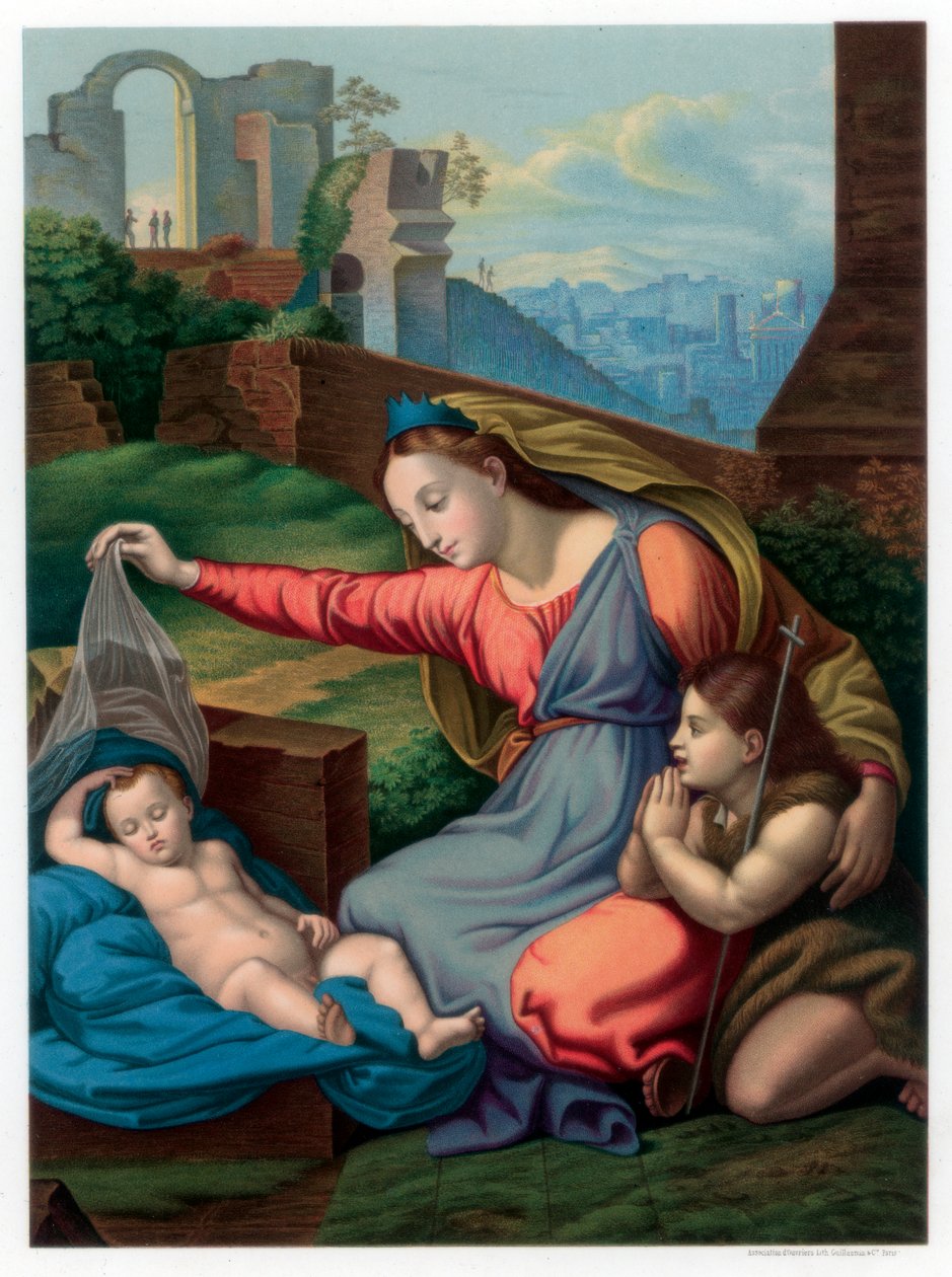 Madonna av det blå diademet, 1510-1511 1870. av Franz Kellerhoven