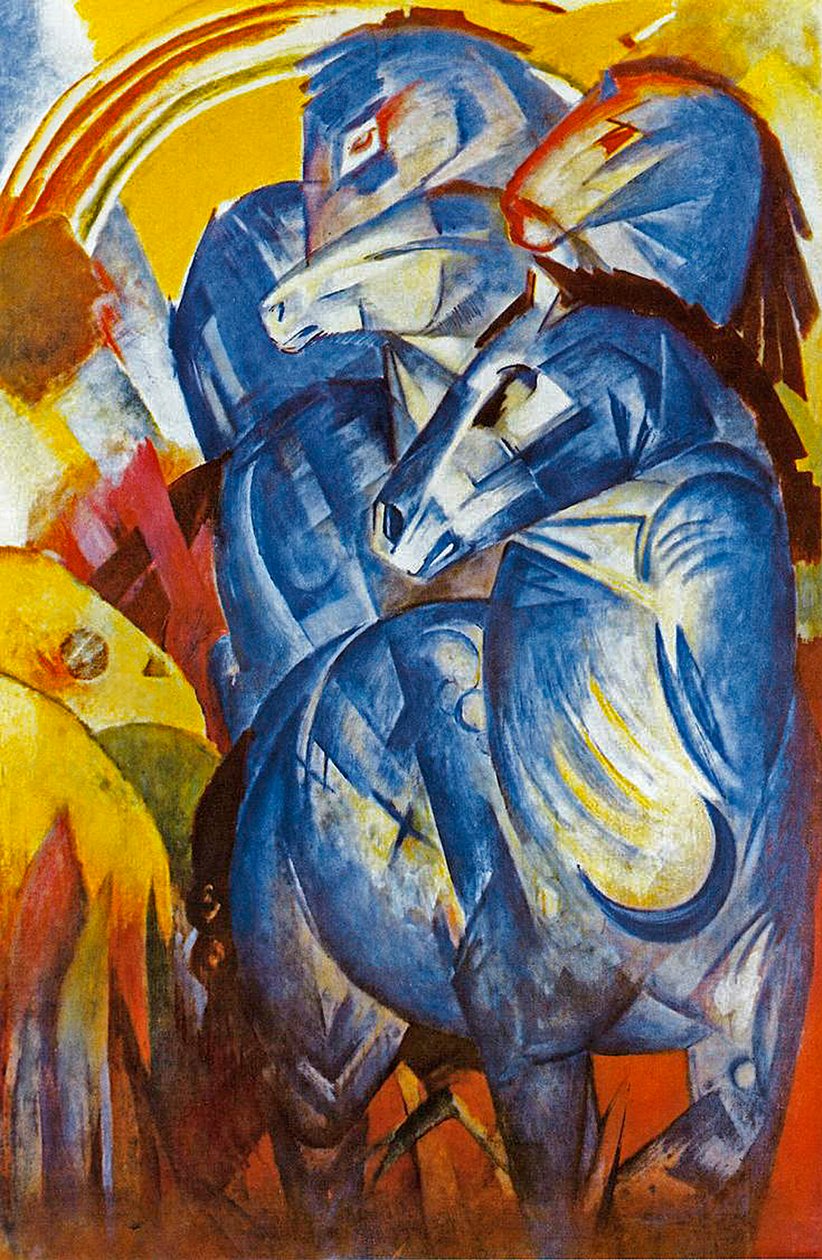 Ett torn av blå hästar, 1913 av Franz Marc