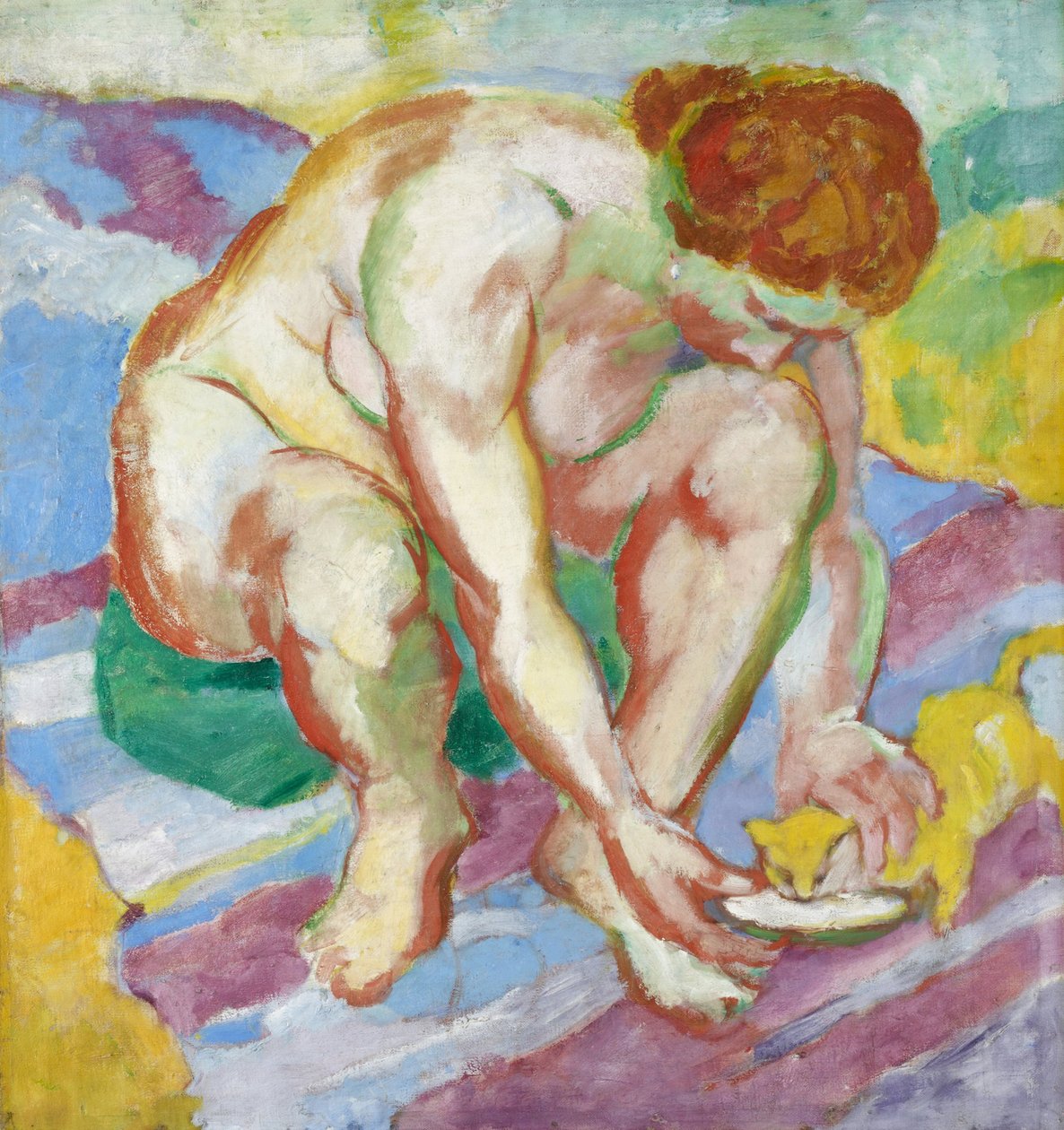 Naken med katt av Franz Marc