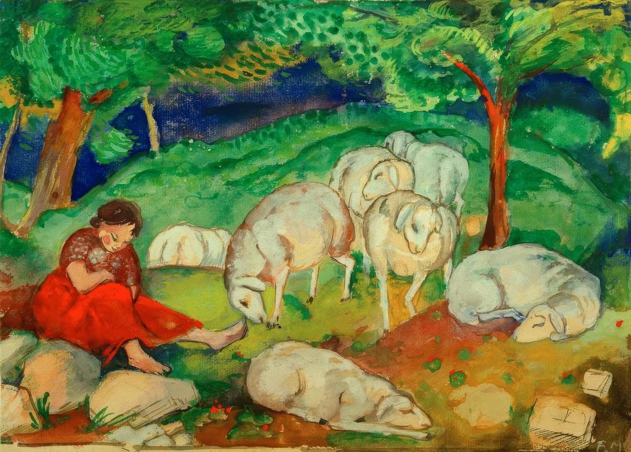 Herdinna med får av Franz Marc