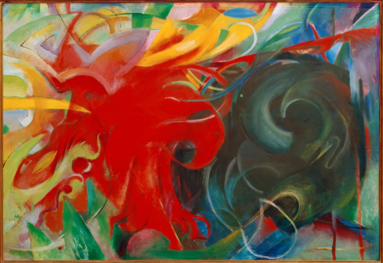 Stridande former (abstrakta former I) av Franz Marc