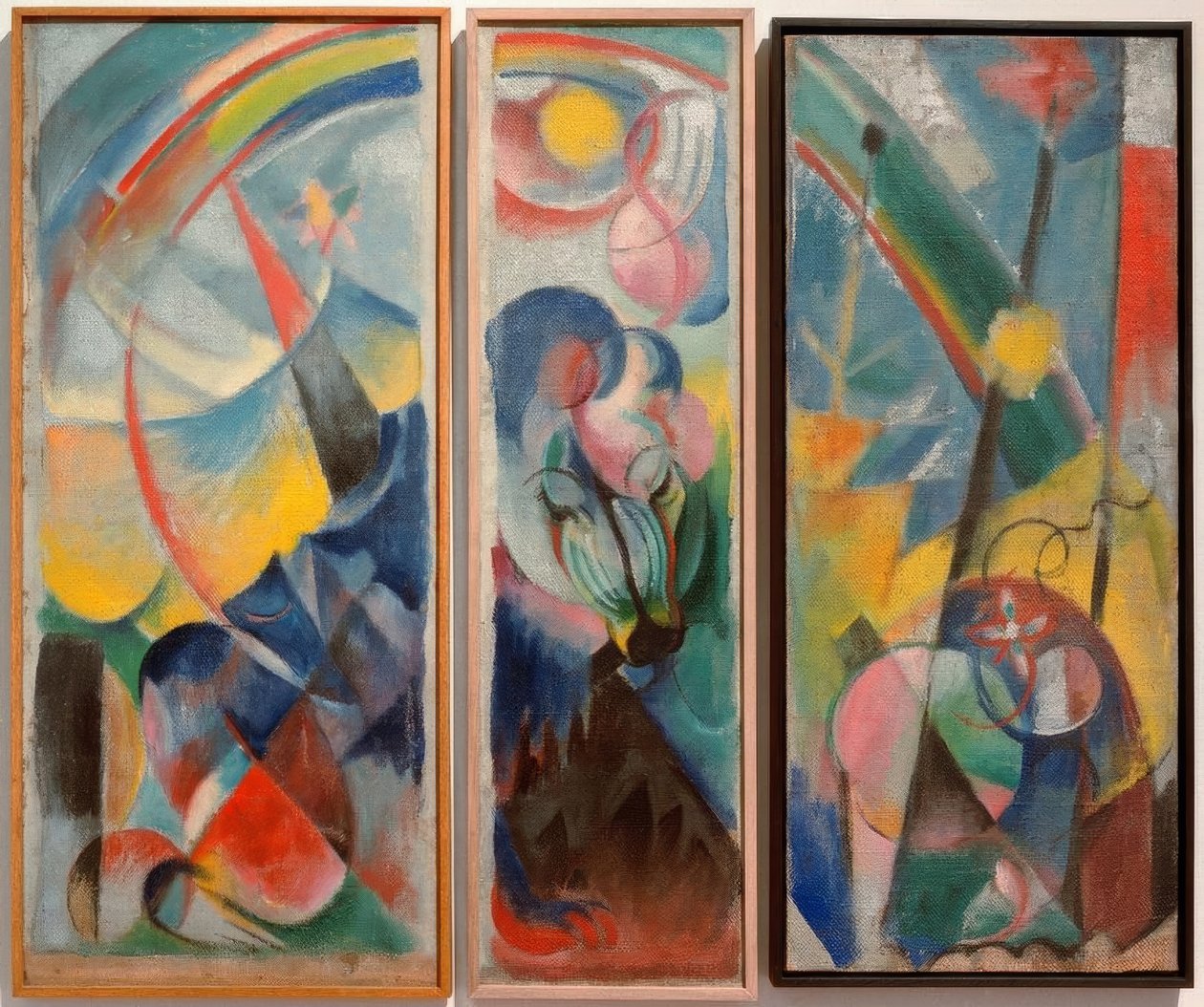 Landskap med en regnbåge / Landskap med en regnbåge (mytiskt djur) av Franz Marc