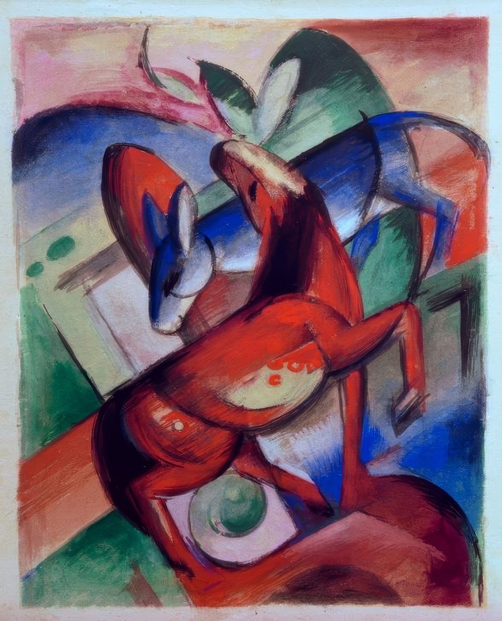 Häst och åsna av Franz Marc