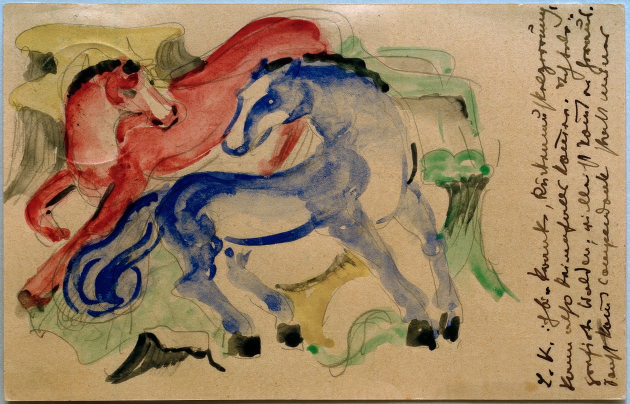 Röd och blå häst av Franz Marc