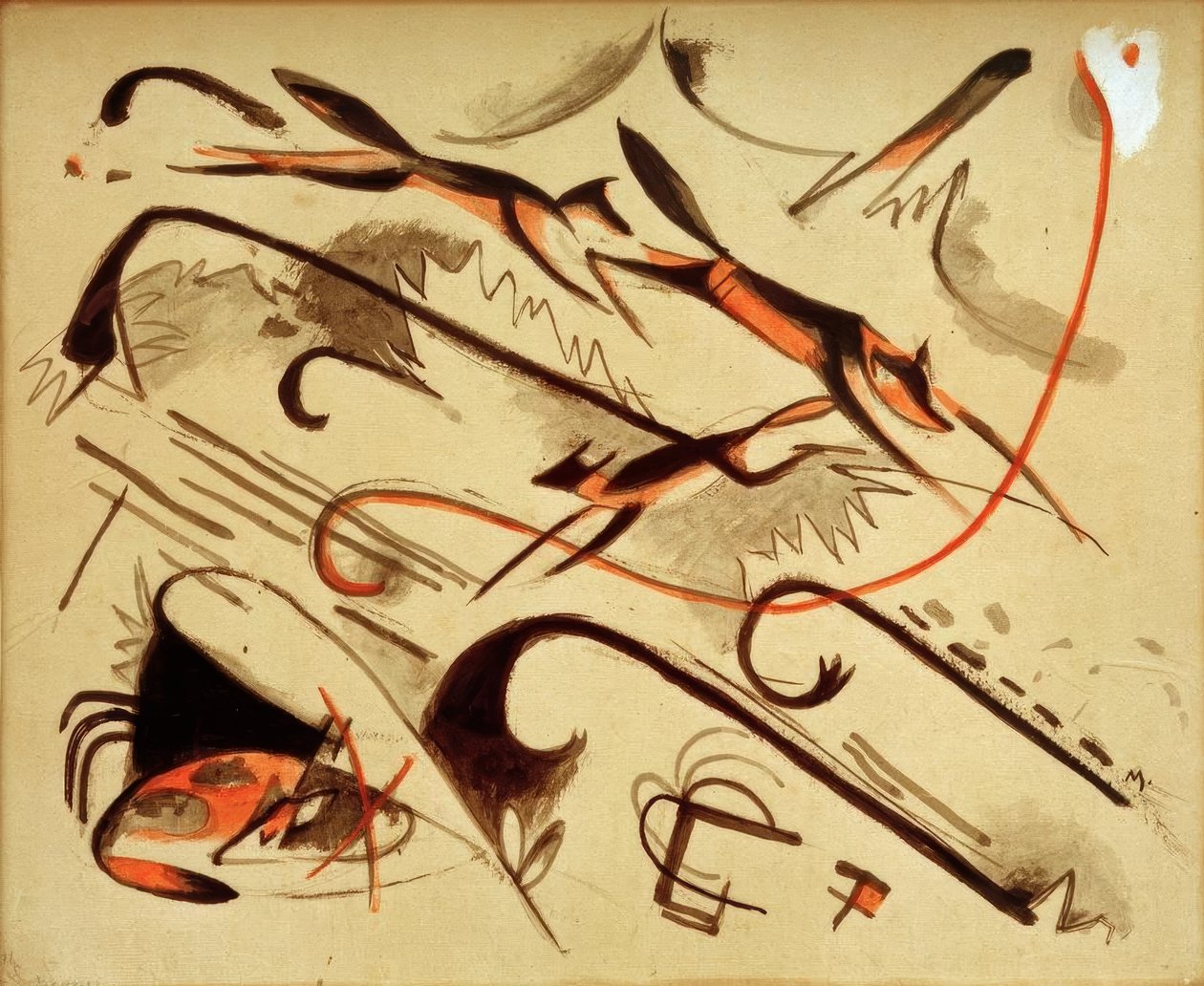 Scherzo (rävar som spelar) av Franz Marc
