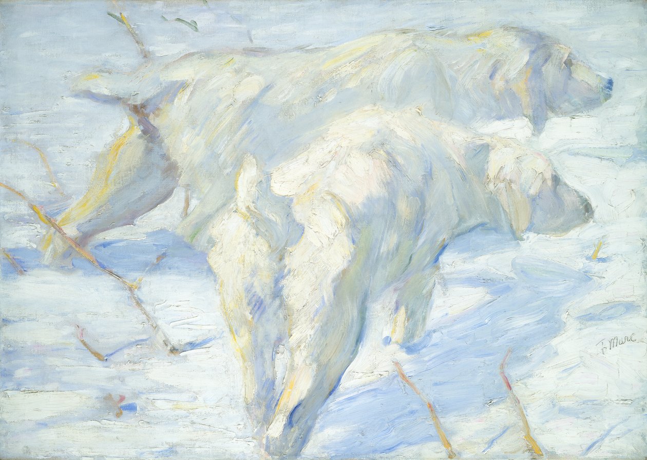 Sibiriska hundar i snön av Franz Marc