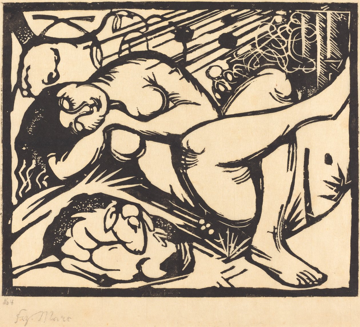 Sovande herdinna (Schlafende Hirtin) av Franz Marc