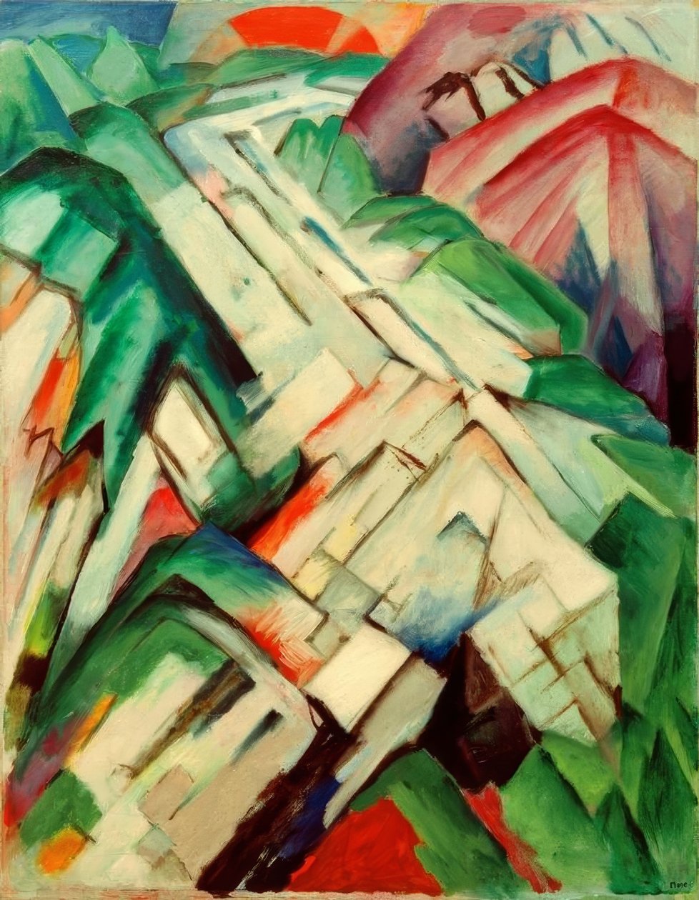 Stenig stig (berg/landskap) av Franz Marc