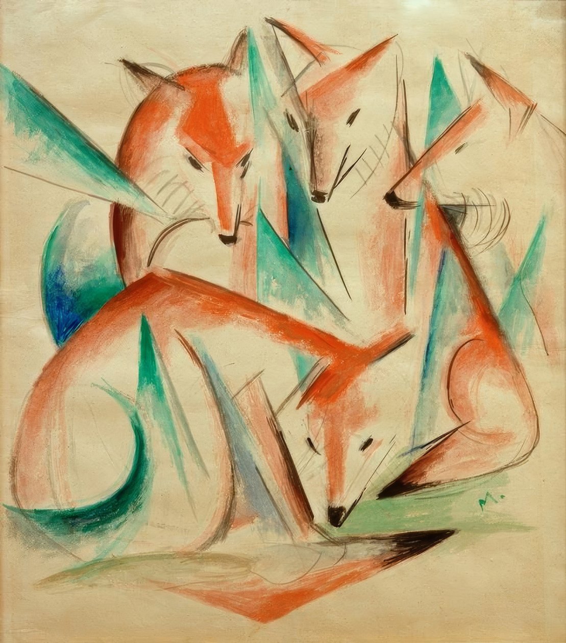 Fyra rävar av Franz Marc