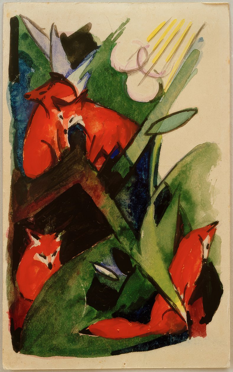 Fyra rävar av Franz Marc