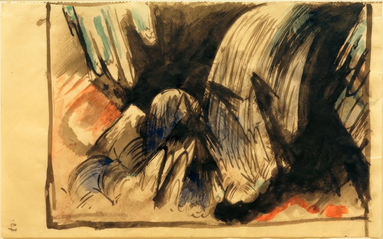 Vattenfall i bergen av Franz Marc
